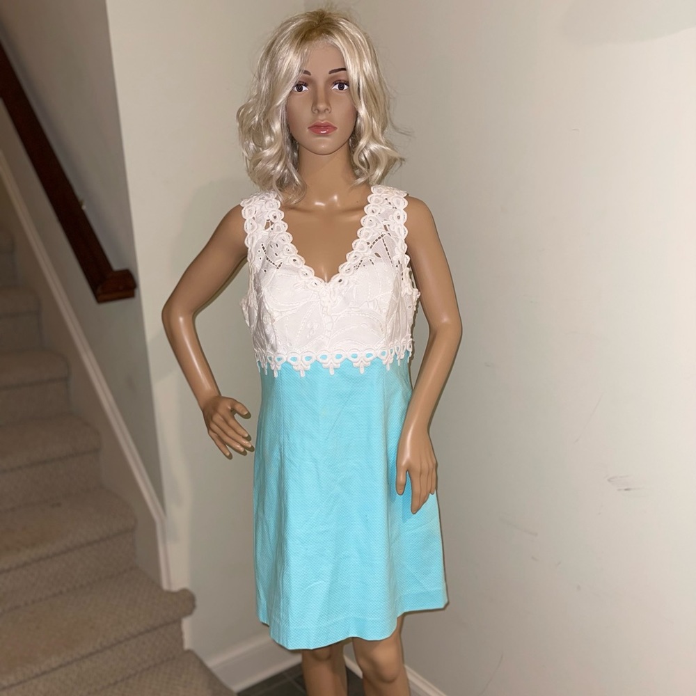 Blue and White Lace Lilly Pulitzer Dress